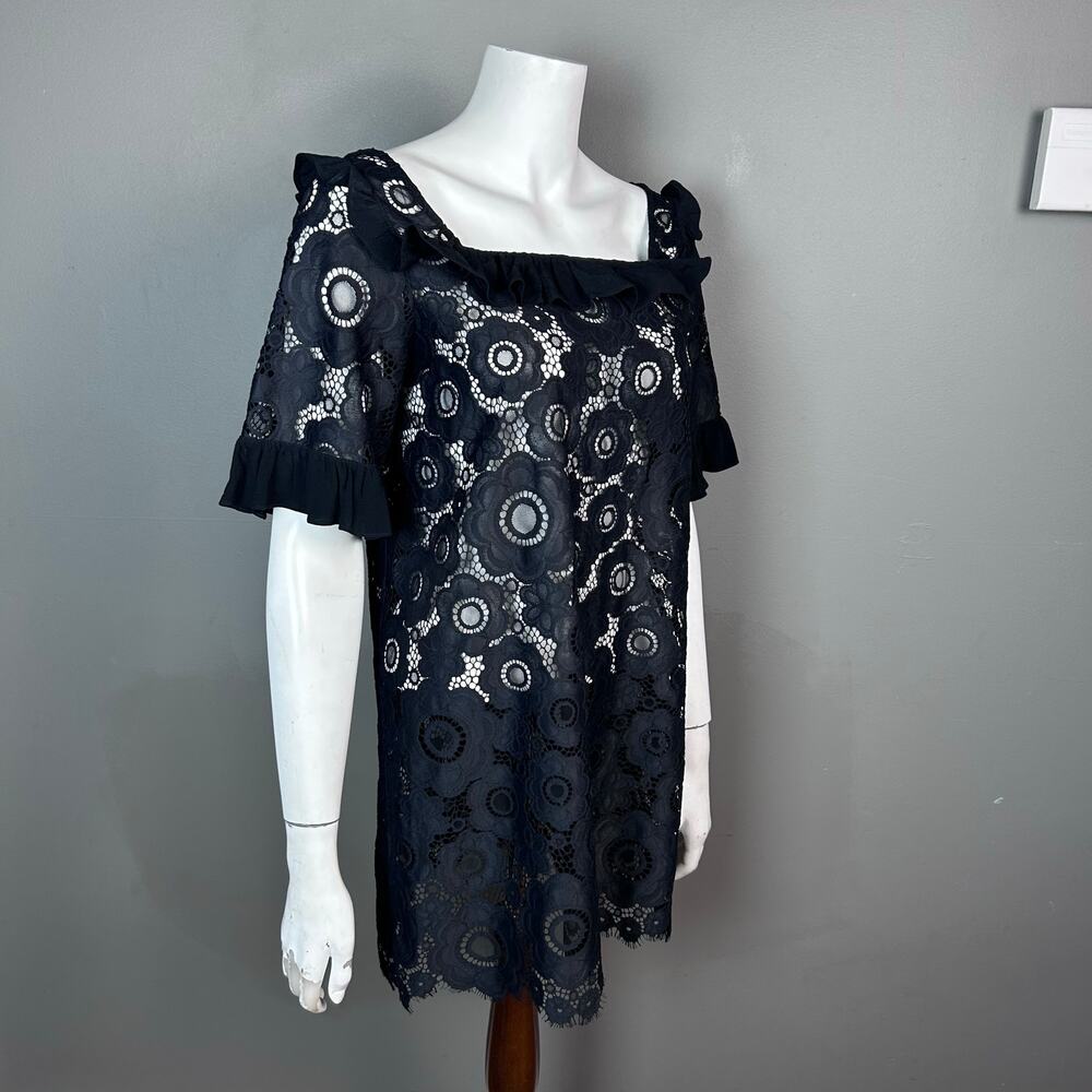 For Love & Lemons Dress small Lace Floral Babydoll Black boho sheer whimsigoth